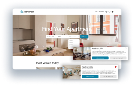 Apartment finder website preview